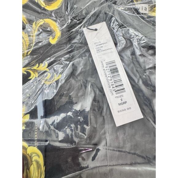 ALICE + OLIVIA ALISA REGAL ROMANCE BORDEAUX EMBROIDERED MINI DRESS SIZE 2 NWT - Picture 12 of 13